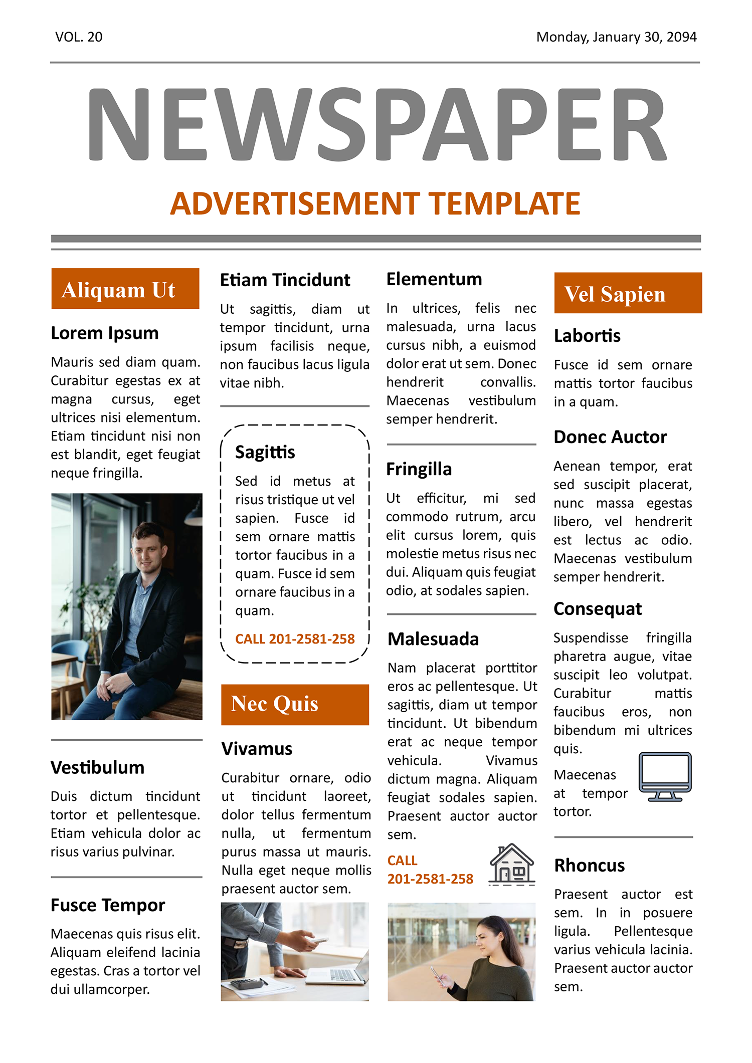 Newspaper Advertisement Template - Word | Google Docs - Highfile