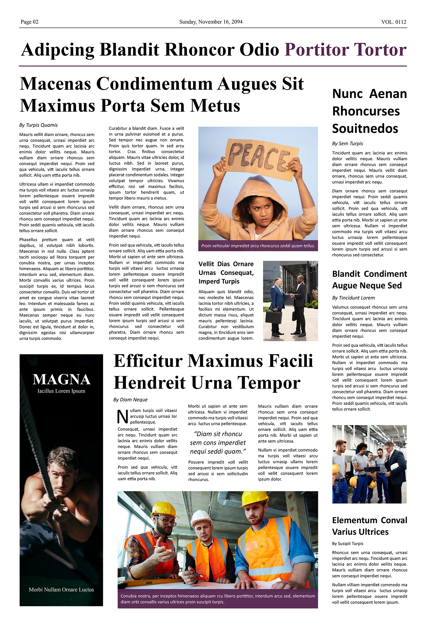 Classic Broadsheet Newspaper Front Page Template - Page 02