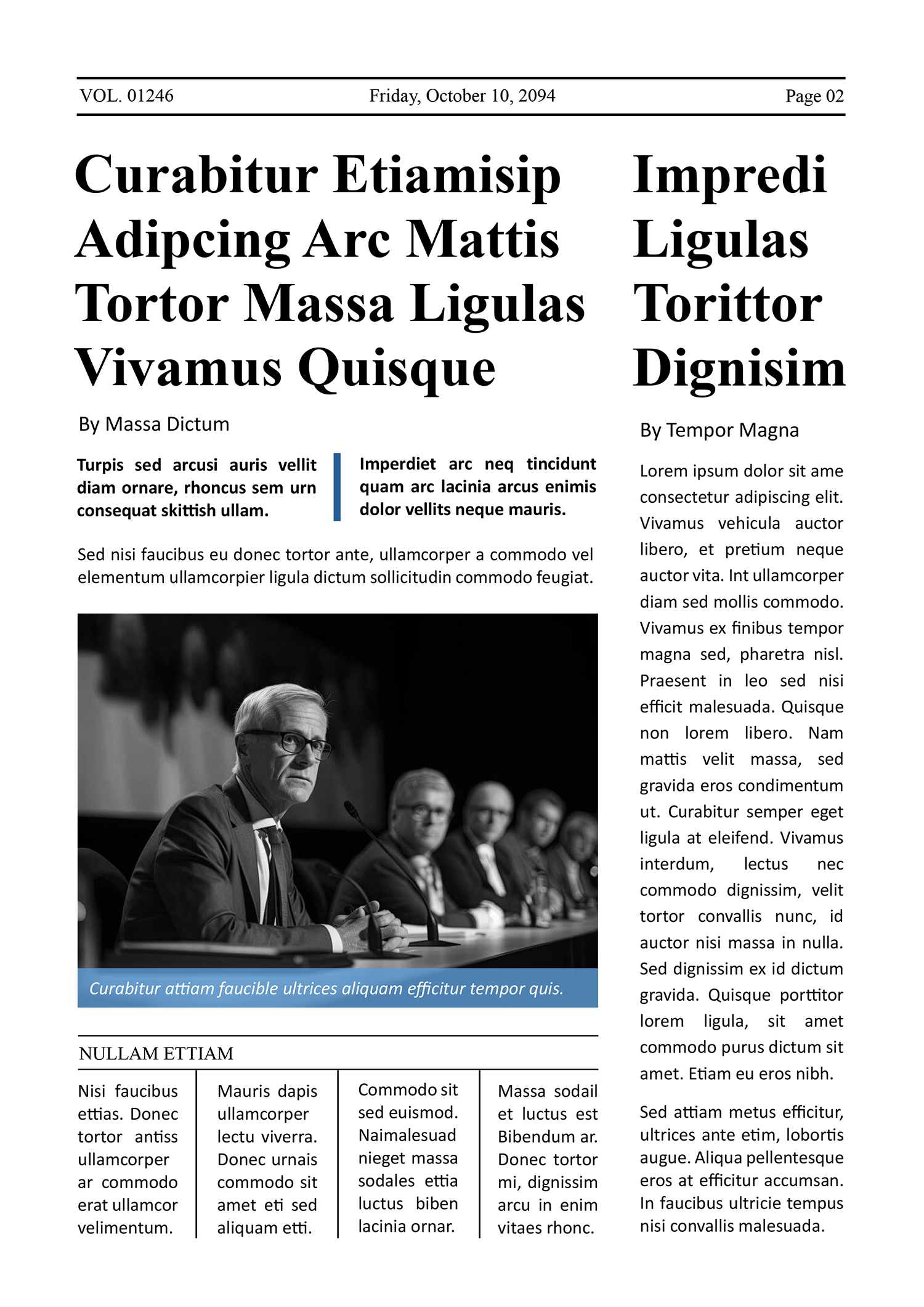 Classy Newspaper Front Page Template - Page 02