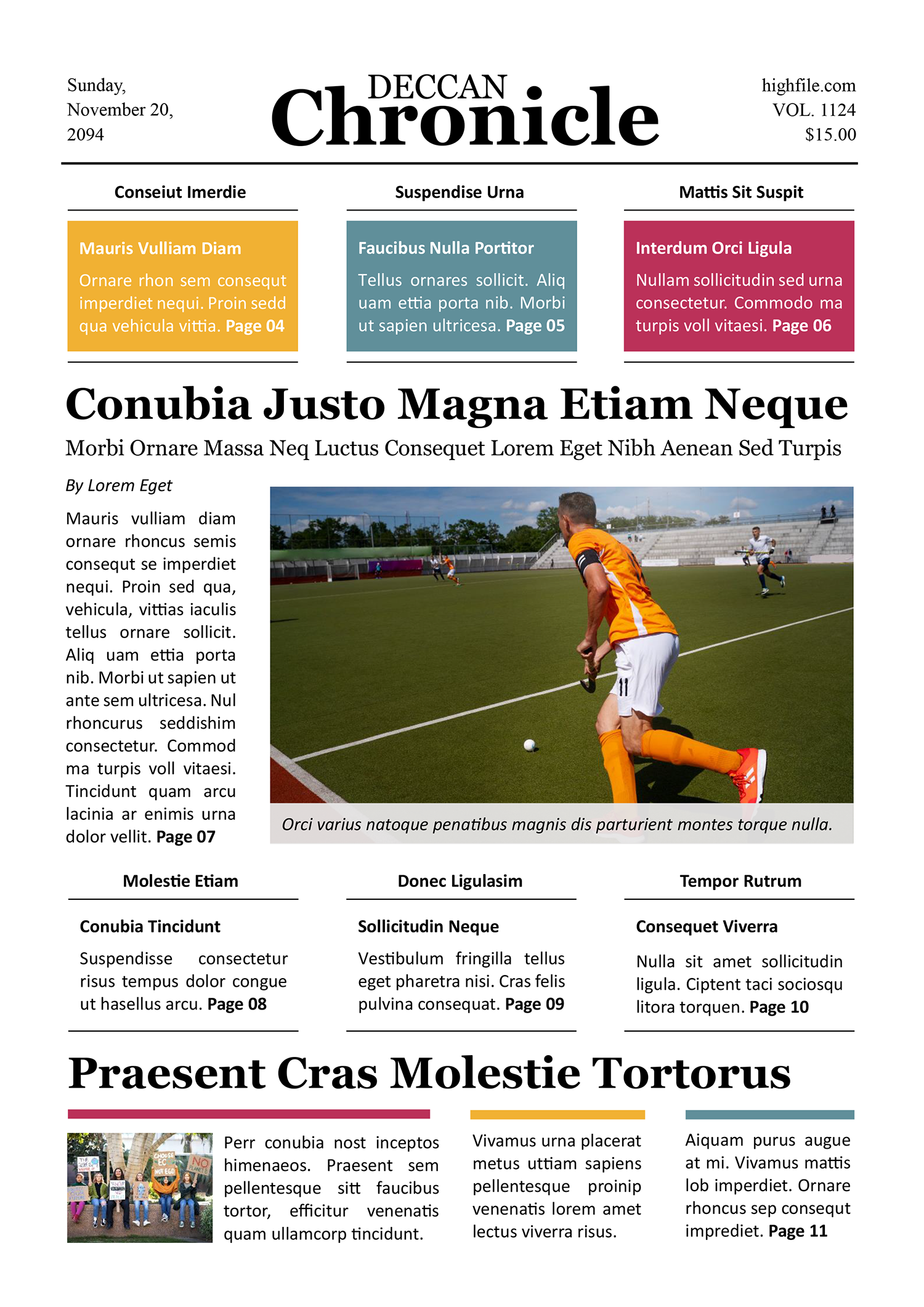 Colorful Newspaper Front Page Template - Page 01