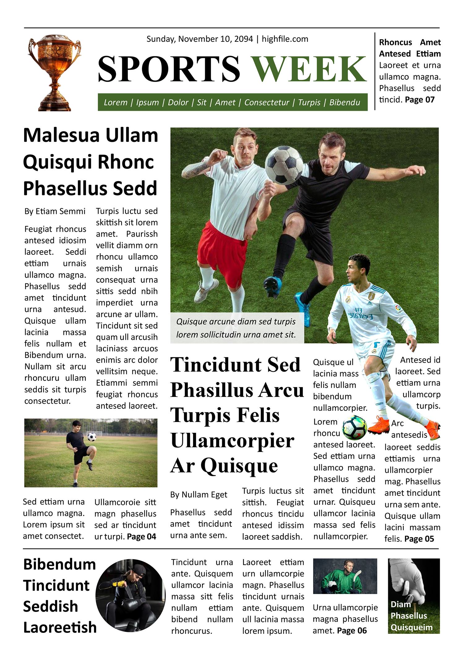Sport Newspaper Front Page Template - Page 01
