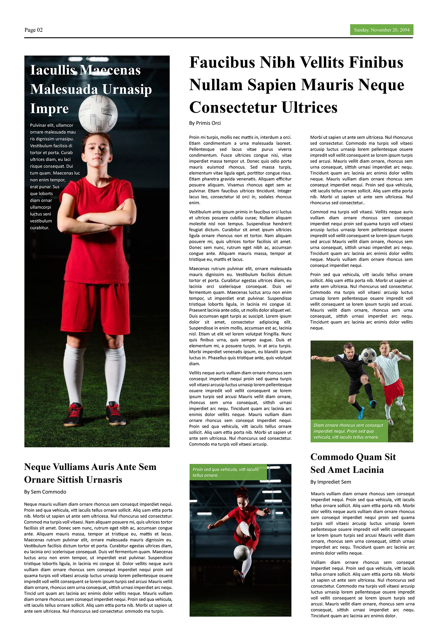Sports Newspaper Front Page Template - Page 02