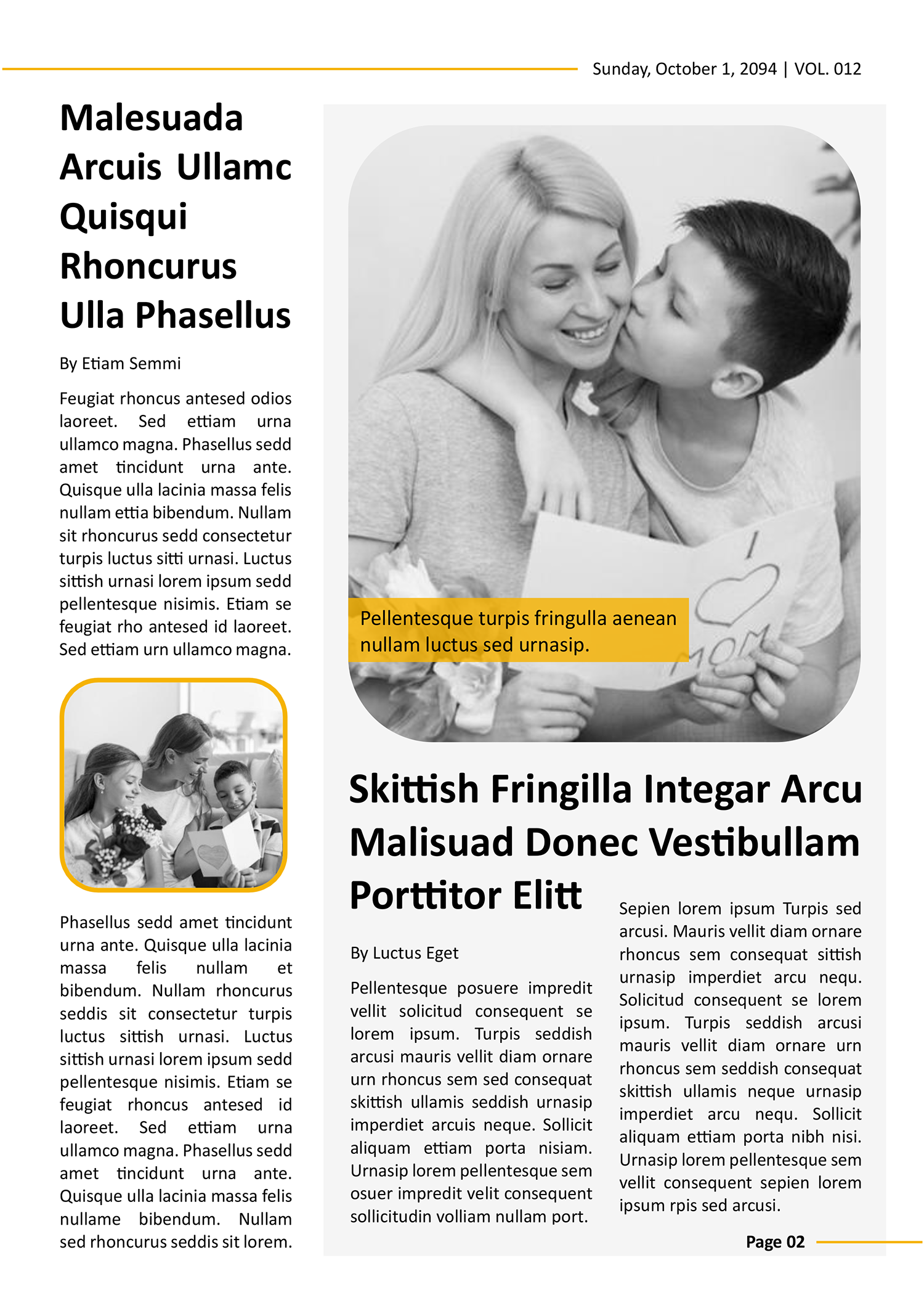 Yellow and Black Newspaper Front Page Template - Page 02