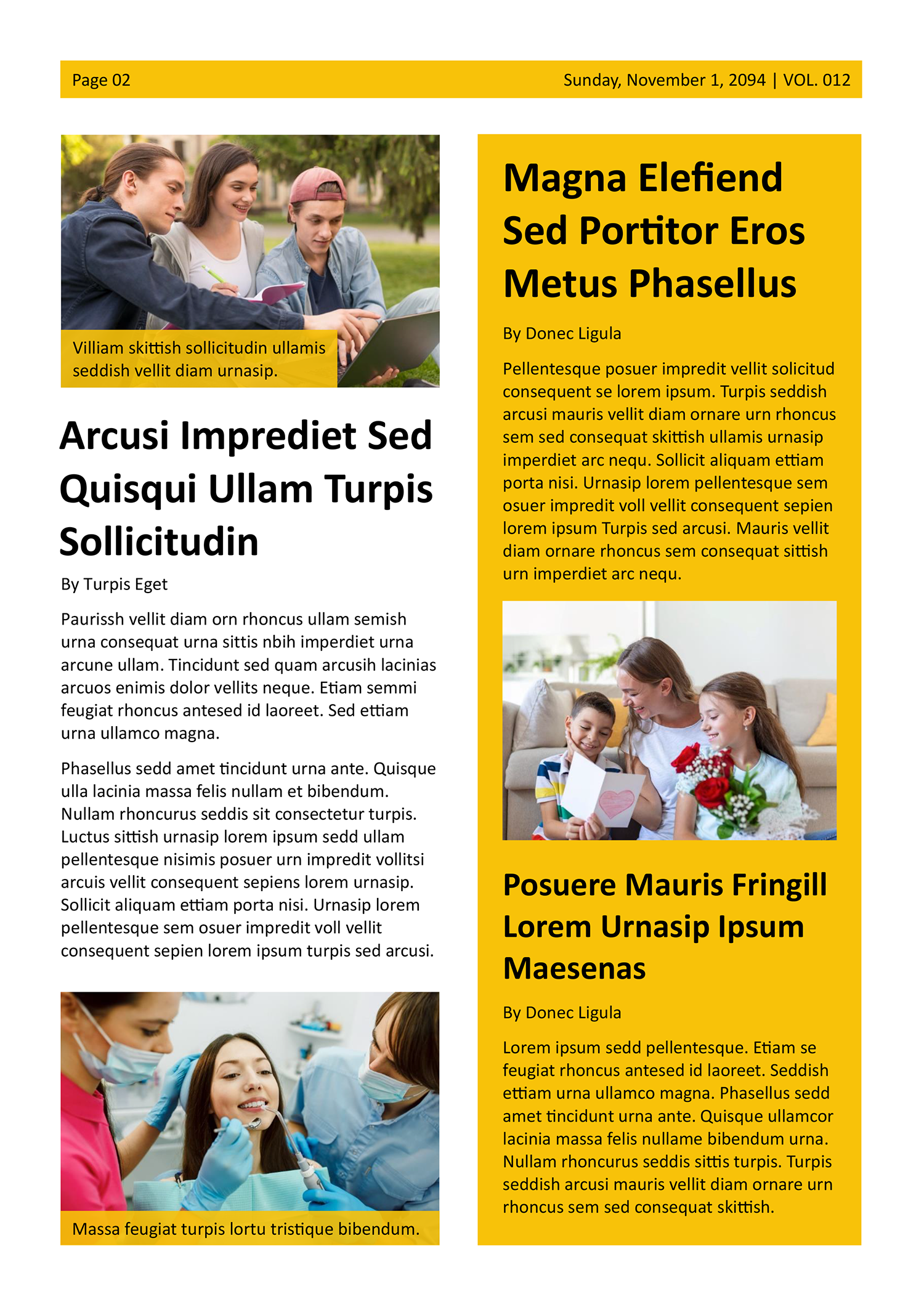 Yellow and White Newspaper Front Page Template - Page 02