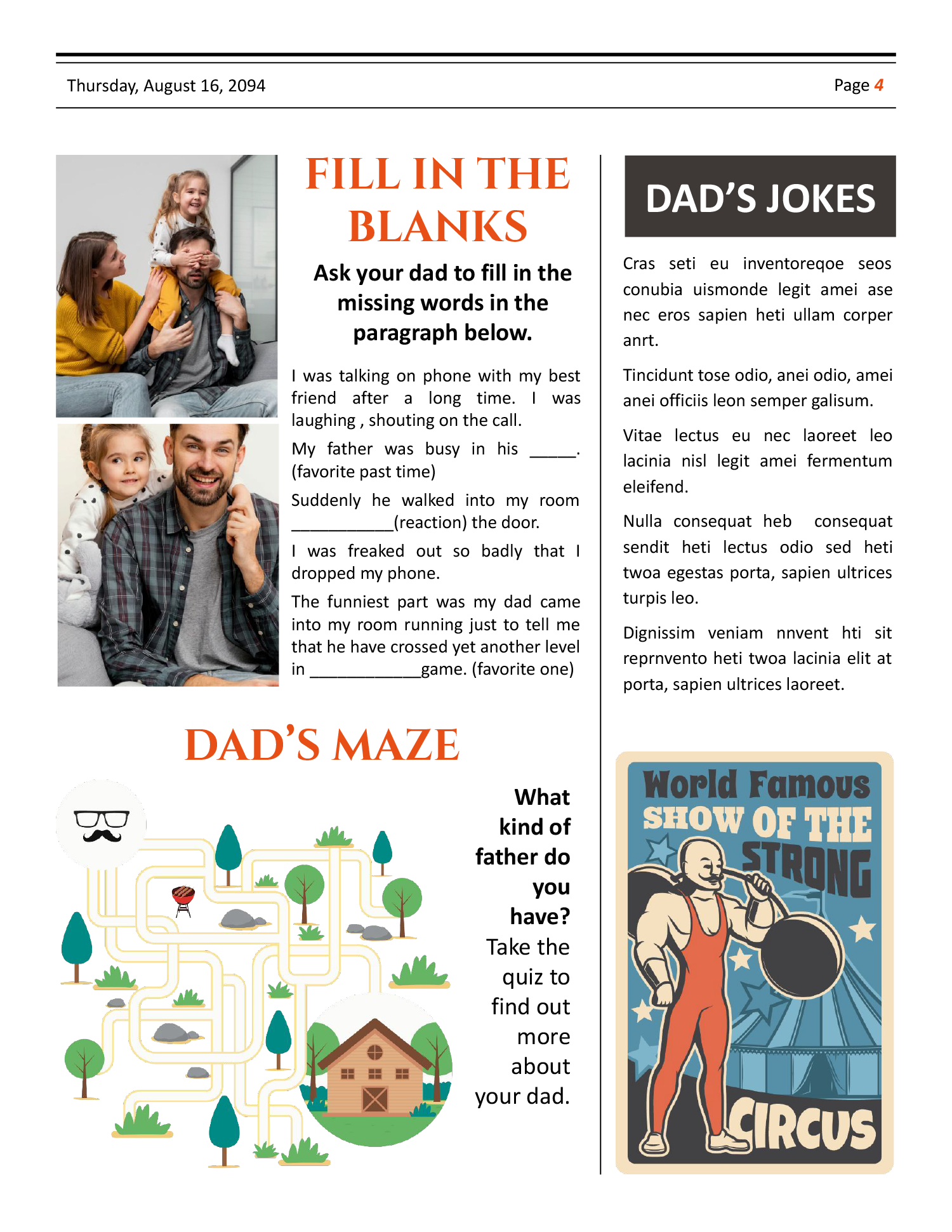 4 Page Birthday Newspaper Template - Page 04