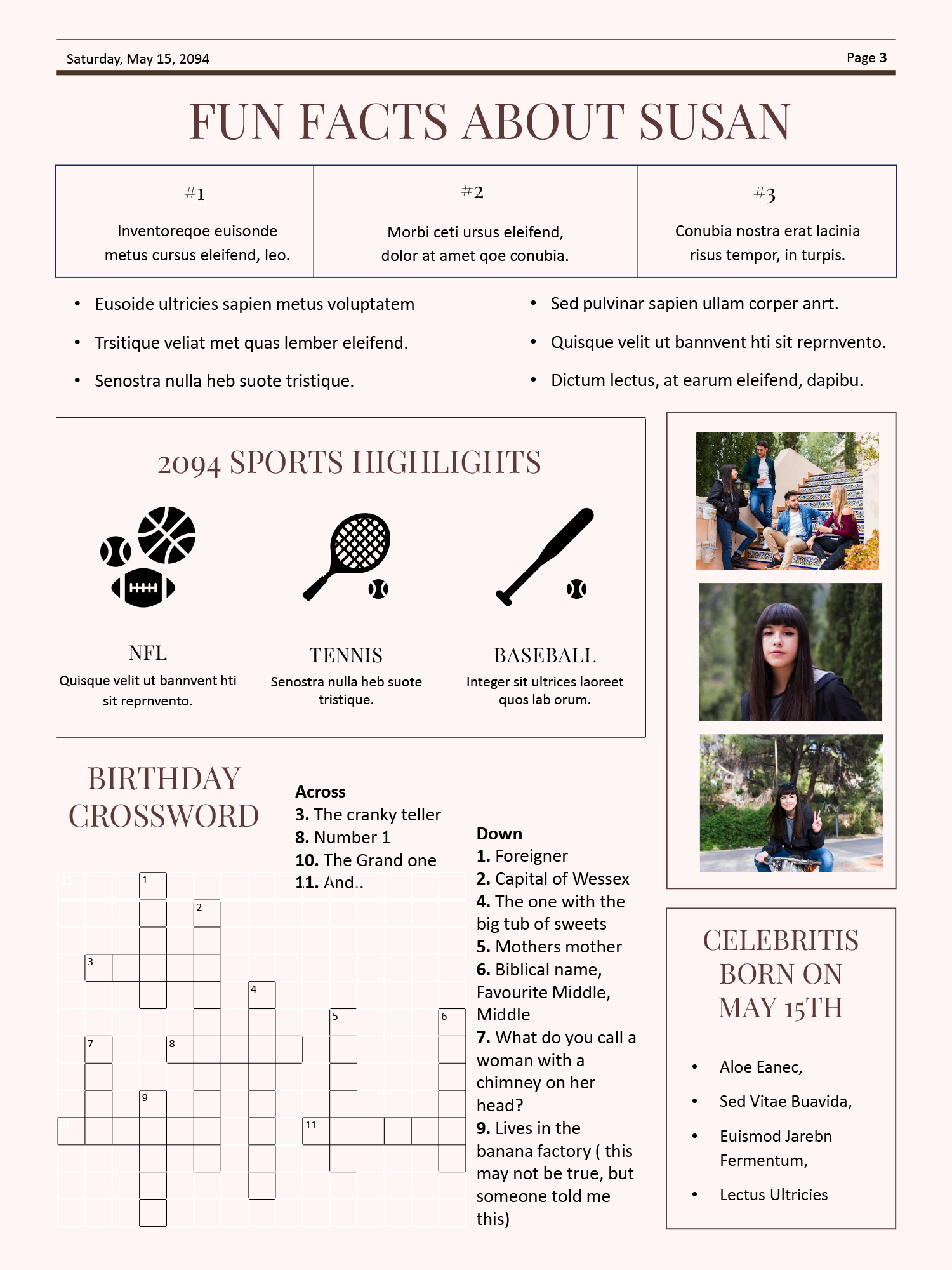 Classic Birthday Newspaper Template - Page 03