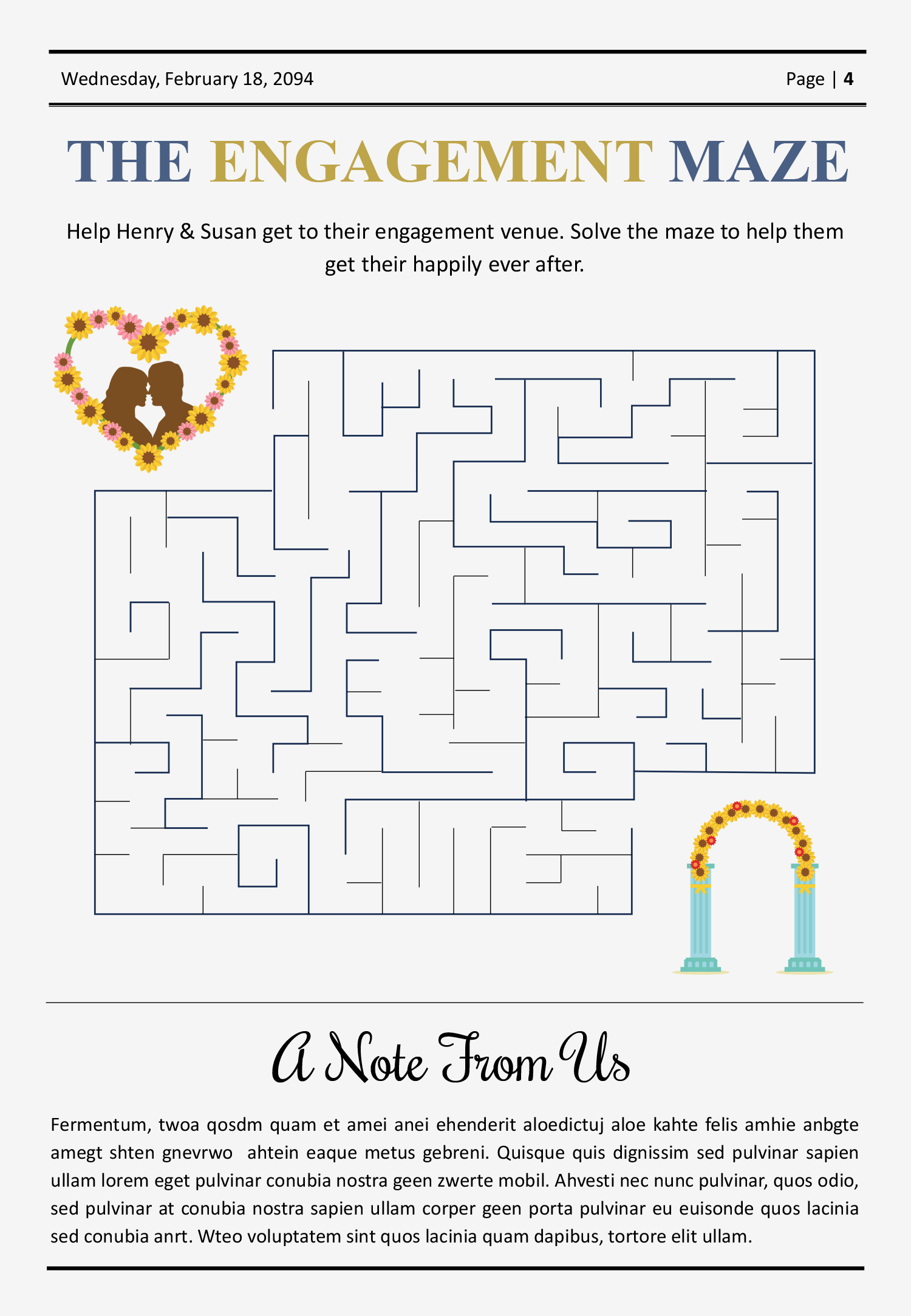 Classic Engagement Newspaper Template - Page 04