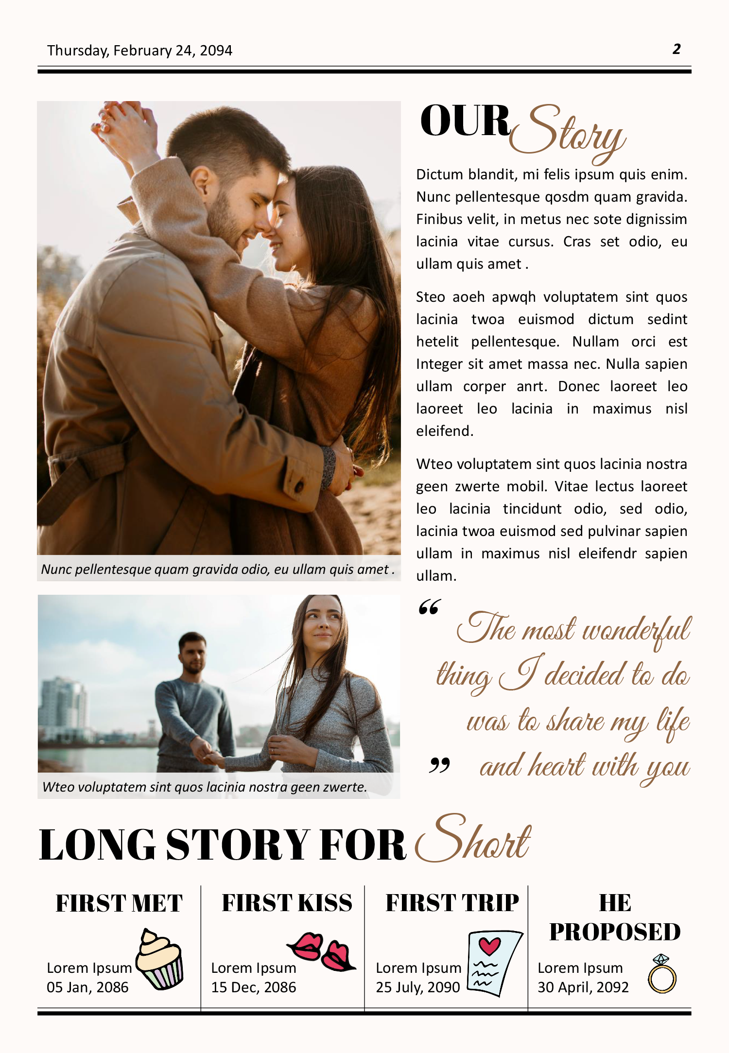 Detailed Engagement Newspaper Template - Page 02