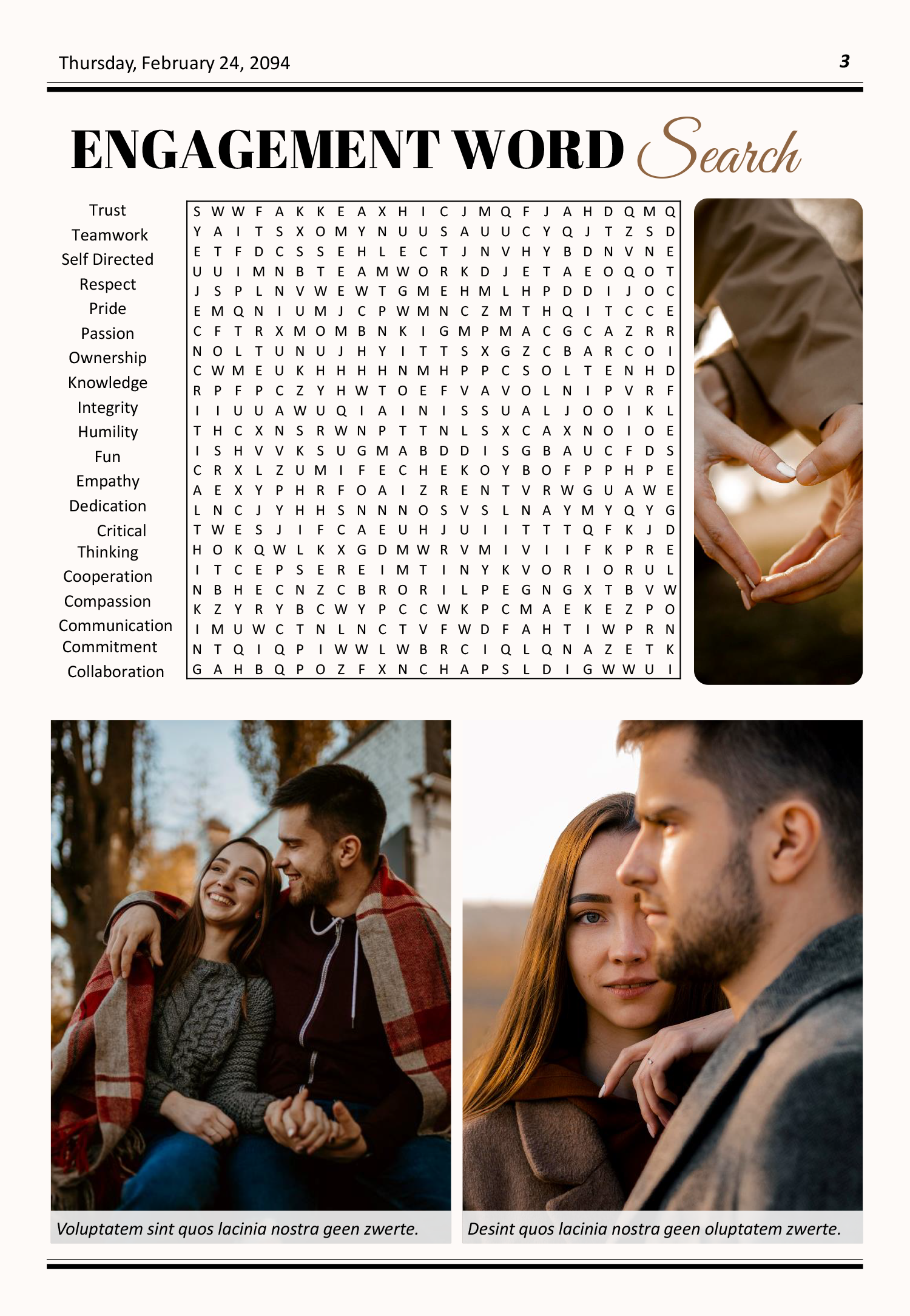Detailed Engagement Newspaper Template - Page 03