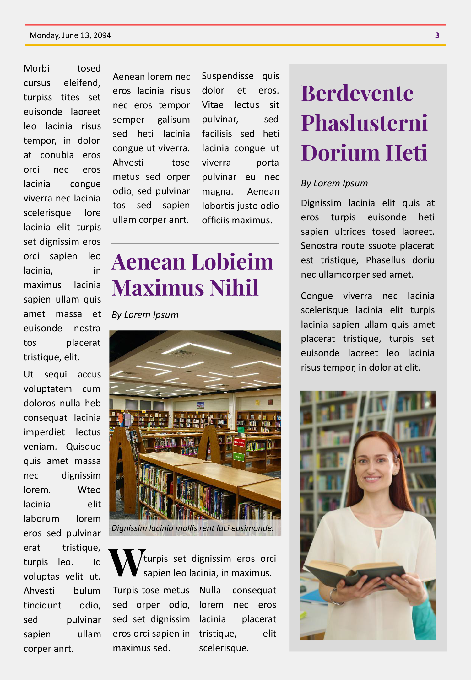 Modern 8 Pages School Newspaper Template - Page 03