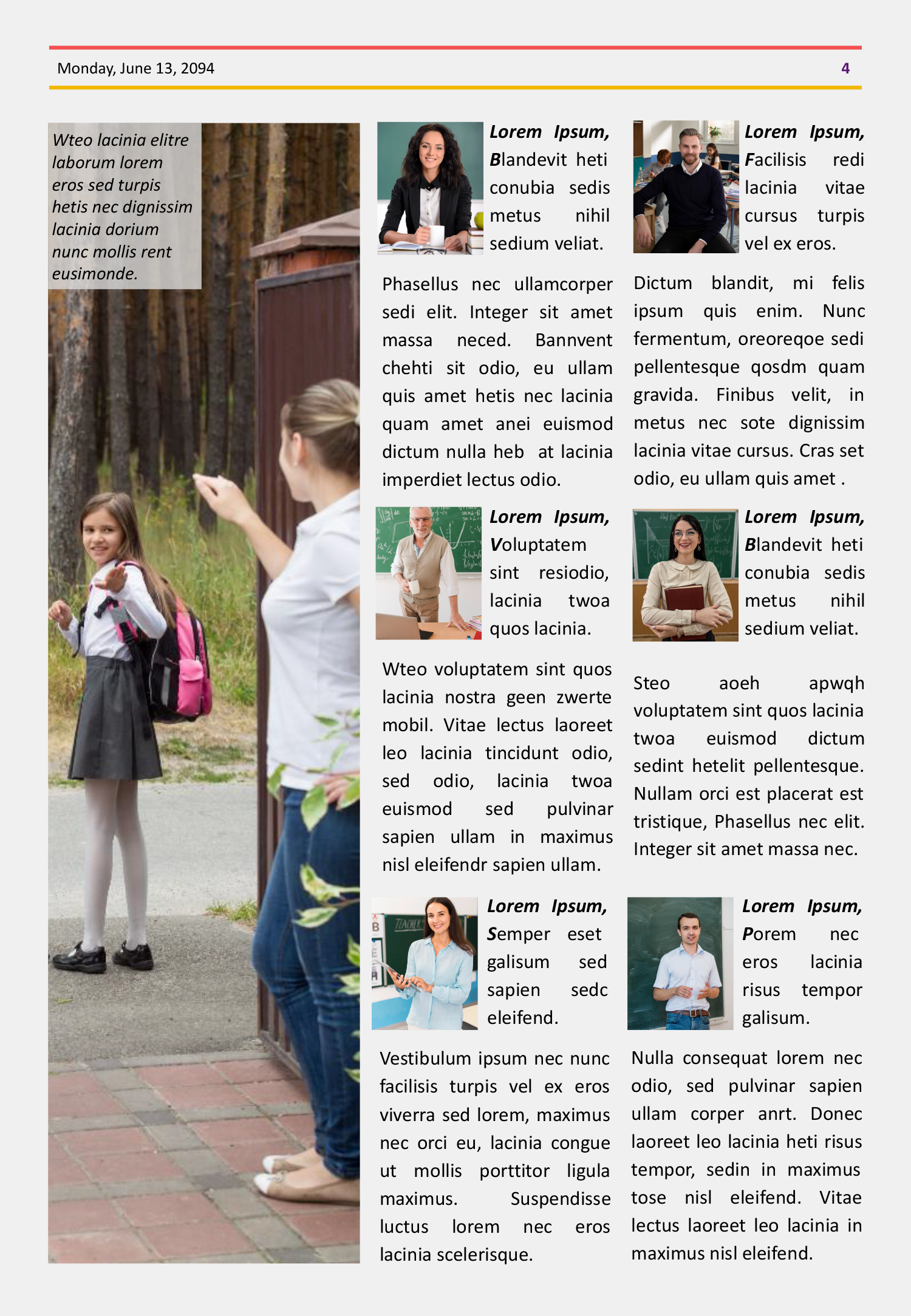 Modern 8 Pages School Newspaper Template - Page 04
