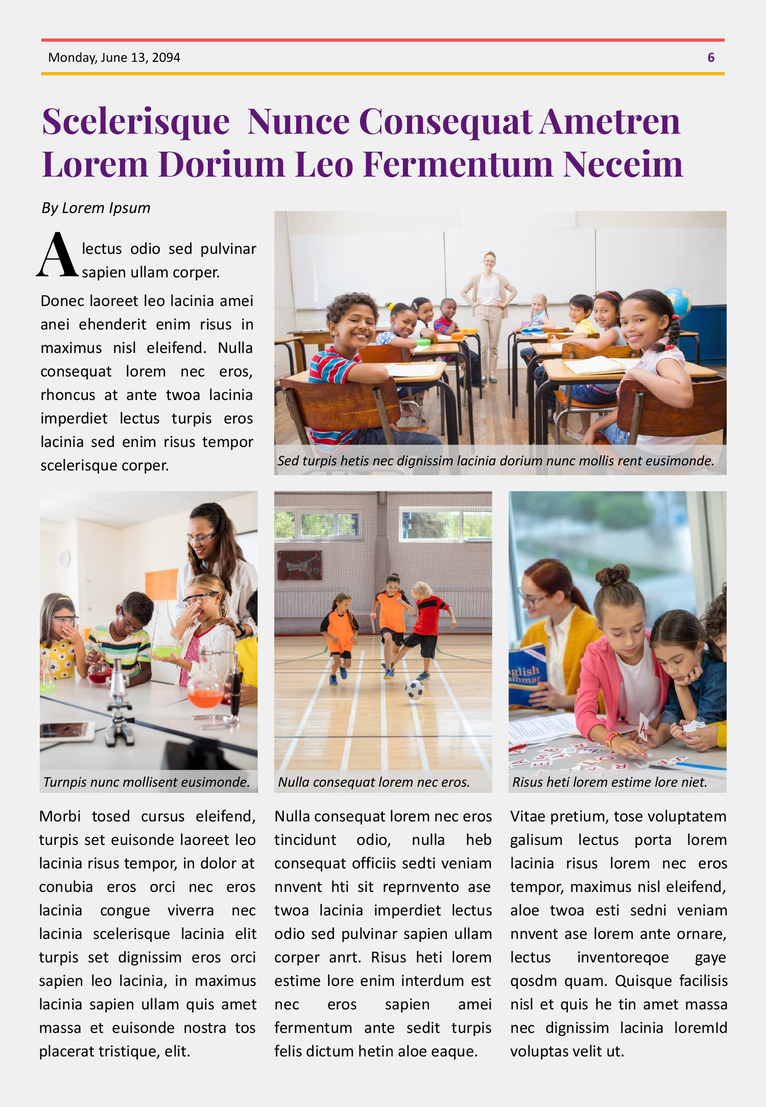 Modern 8 Pages School Newspaper Template - Page 06