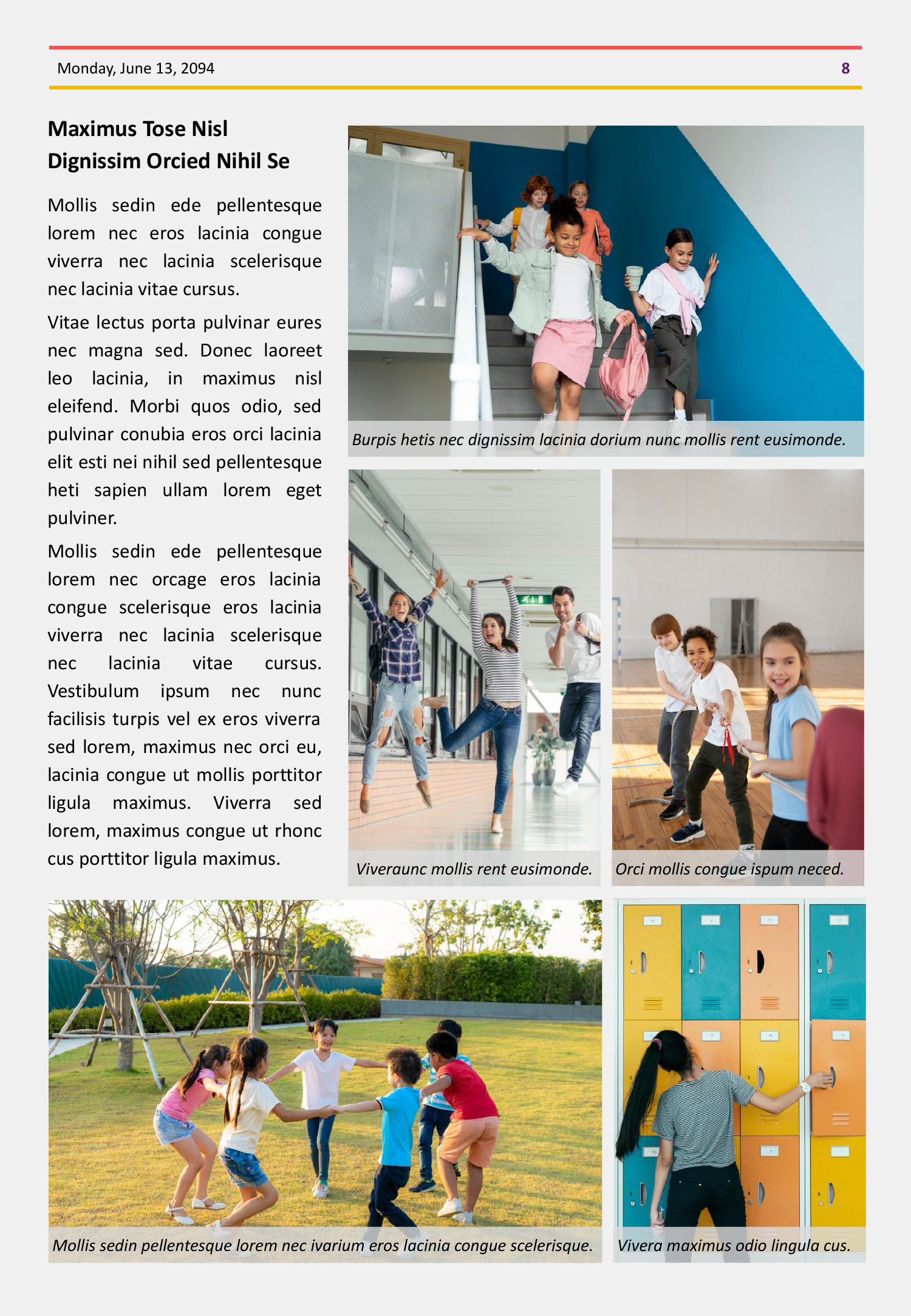 Modern 8 Pages School Newspaper Template - Page 08