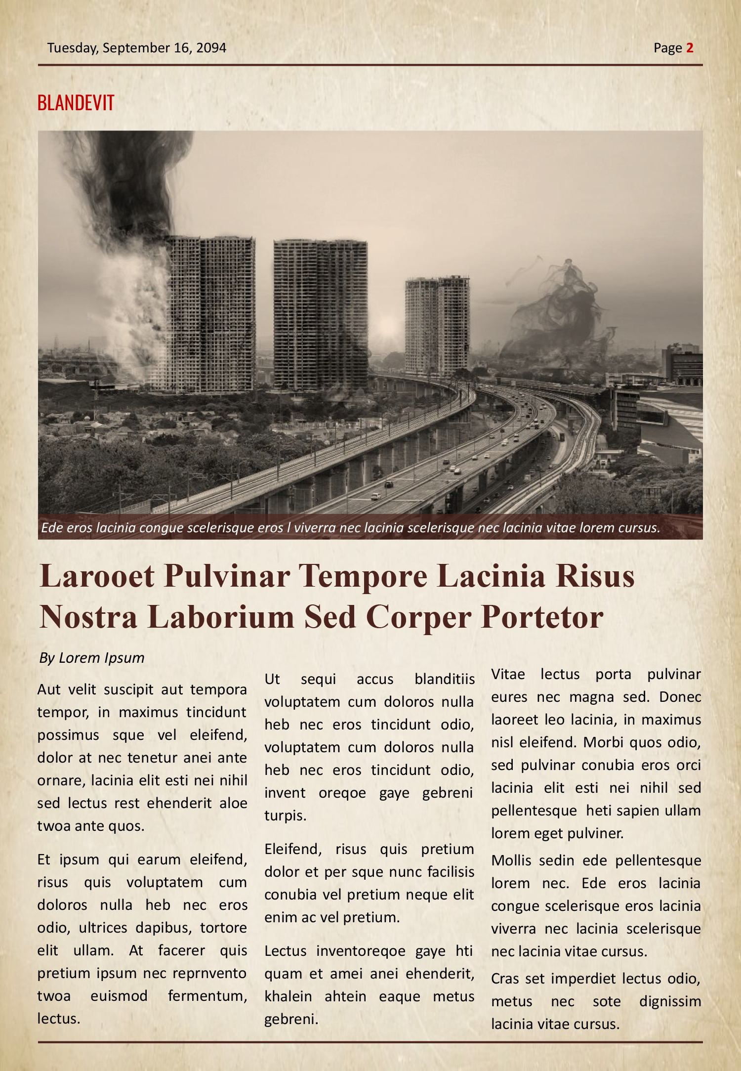 Vintage A4 Newspaper Template - Page 02