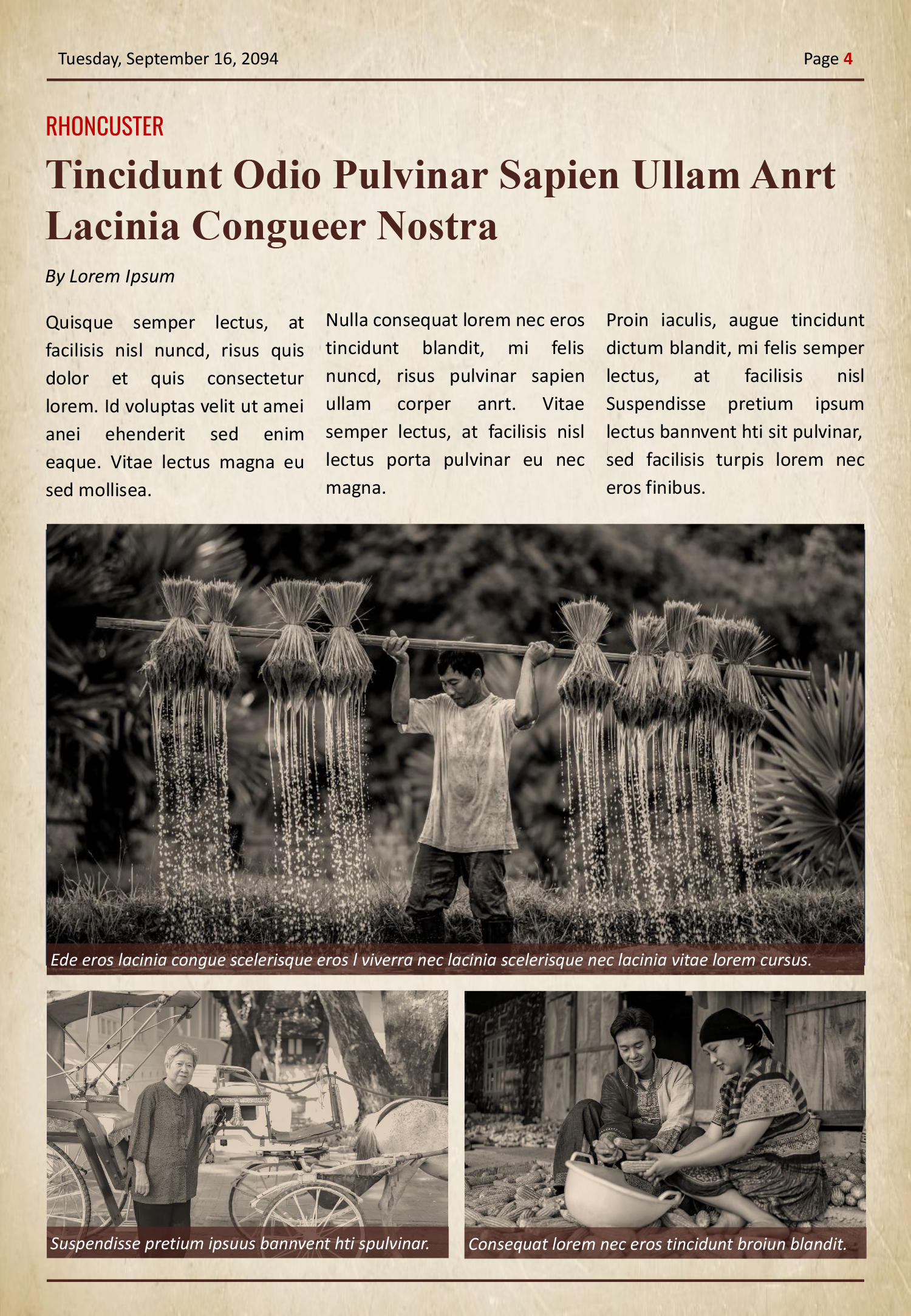 Vintage A4 Newspaper Template - Page 04