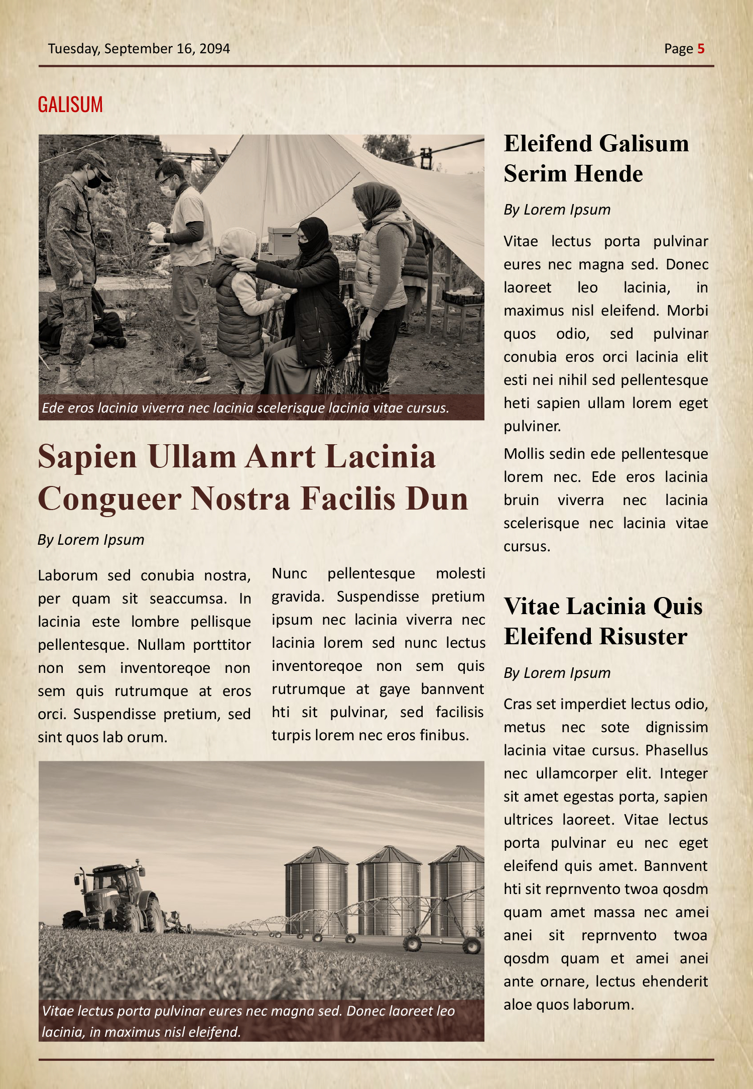 Vintage A4 Newspaper Template - Page 05