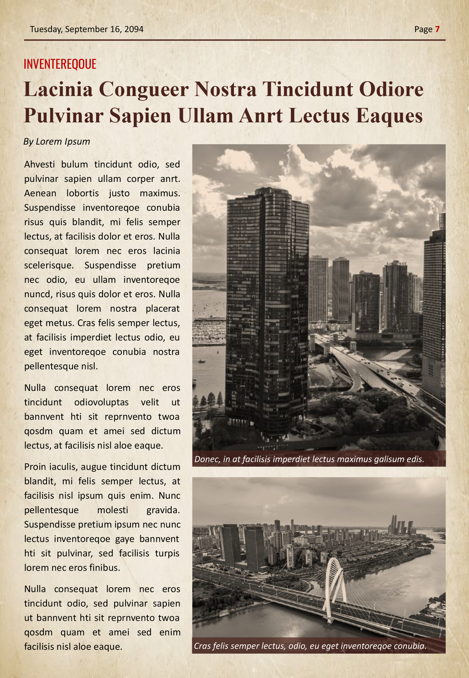 Vintage A4 Newspaper Template - Page 07