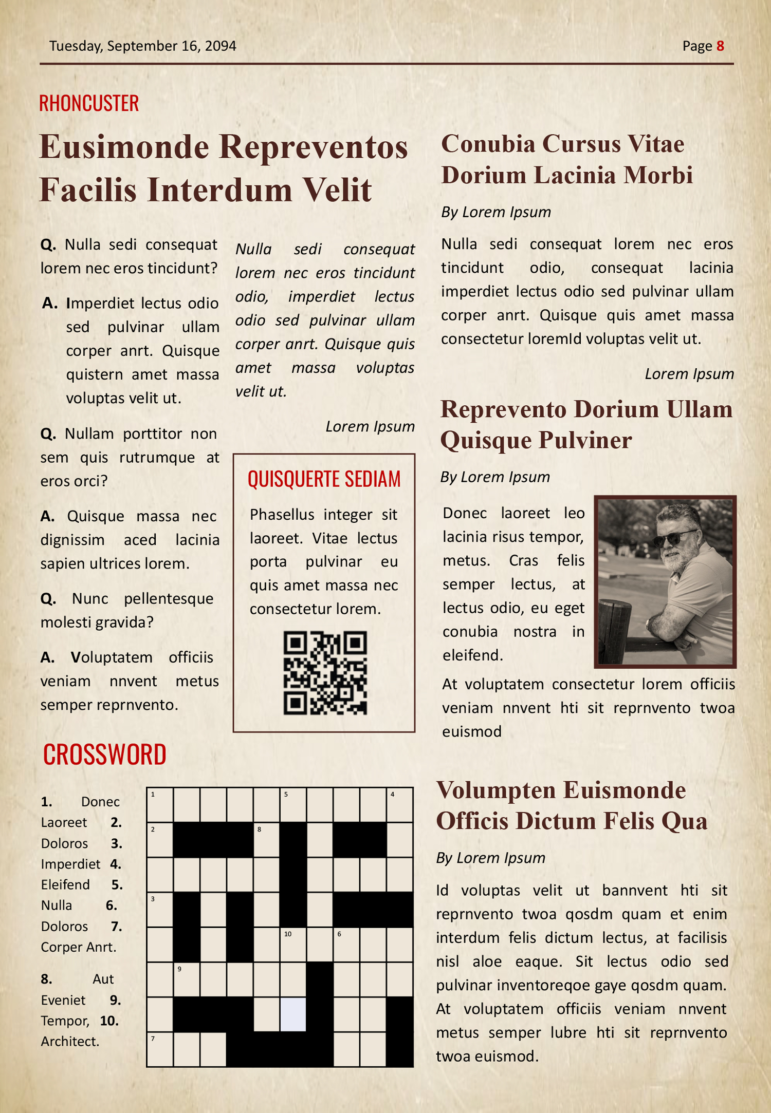 Vintage A4 Newspaper Template - Page 08