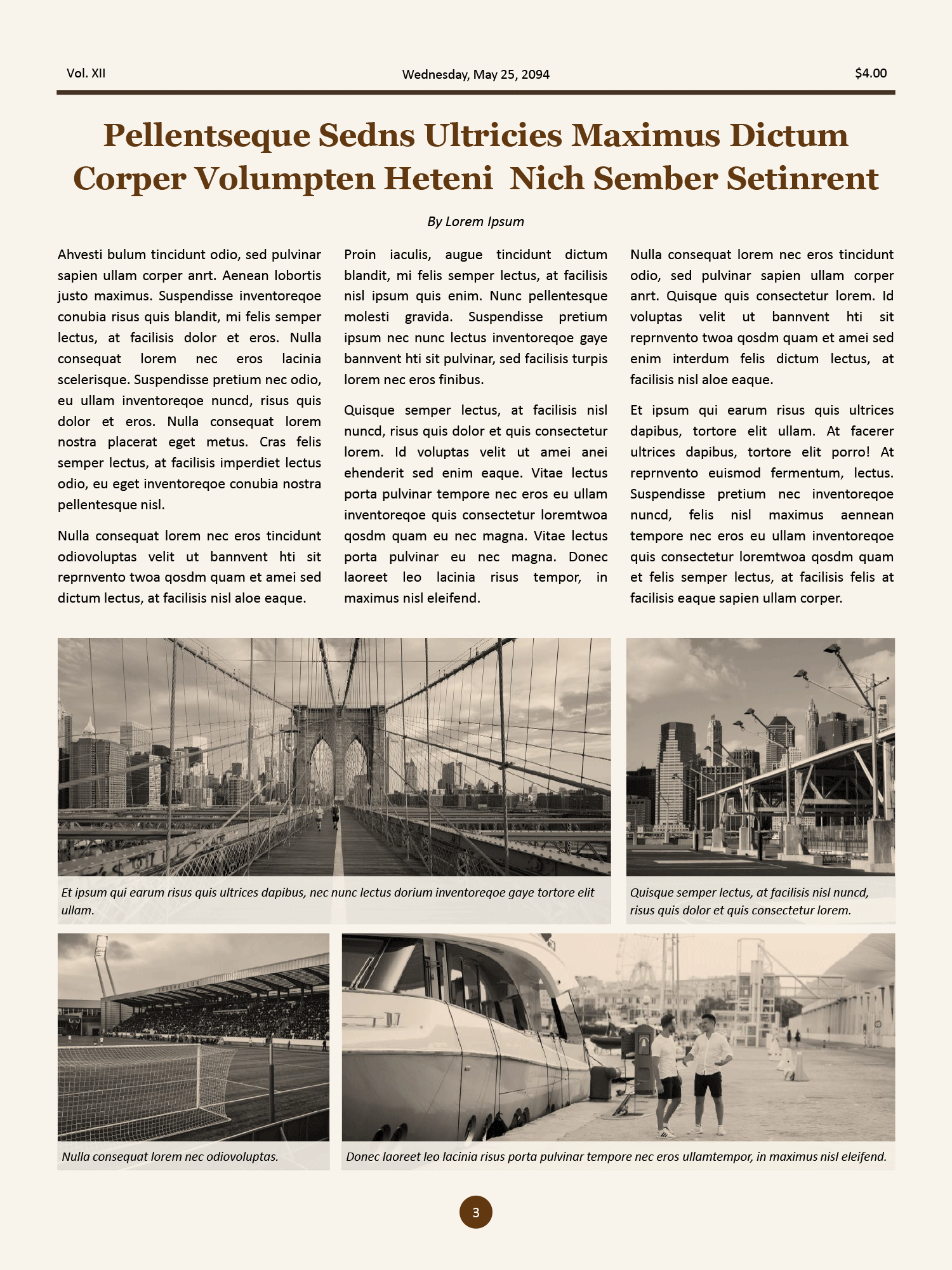 Vintage Style A3 Newspaper Template - Page 03