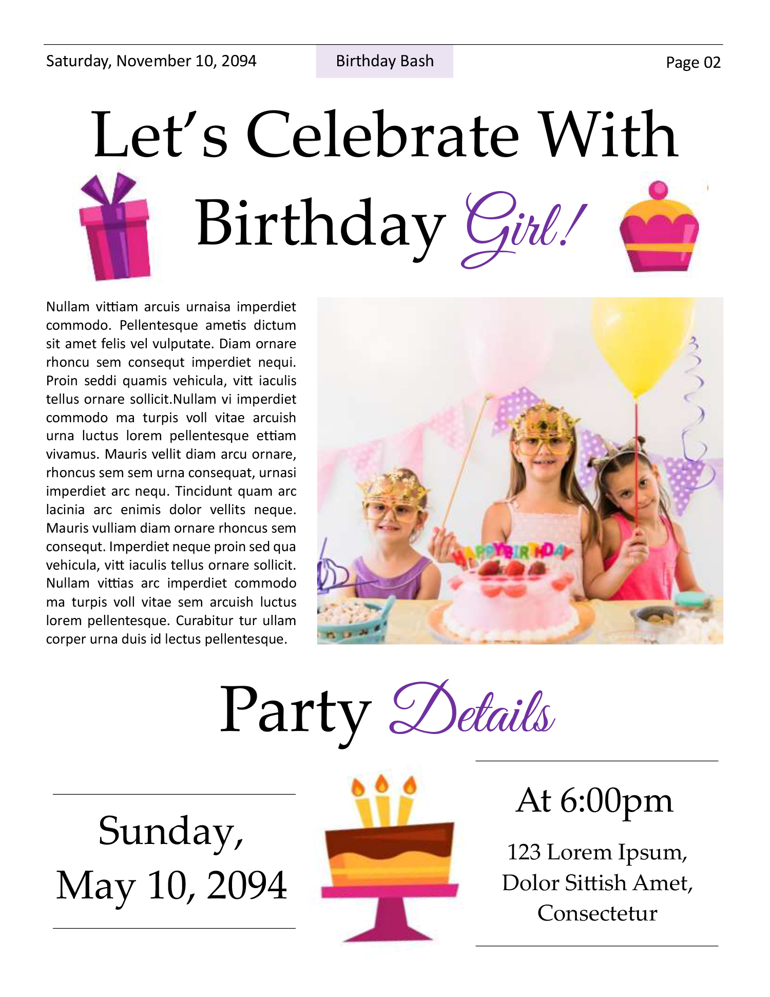 4 Page Birthday Celebration Newspaper Template - Page 02