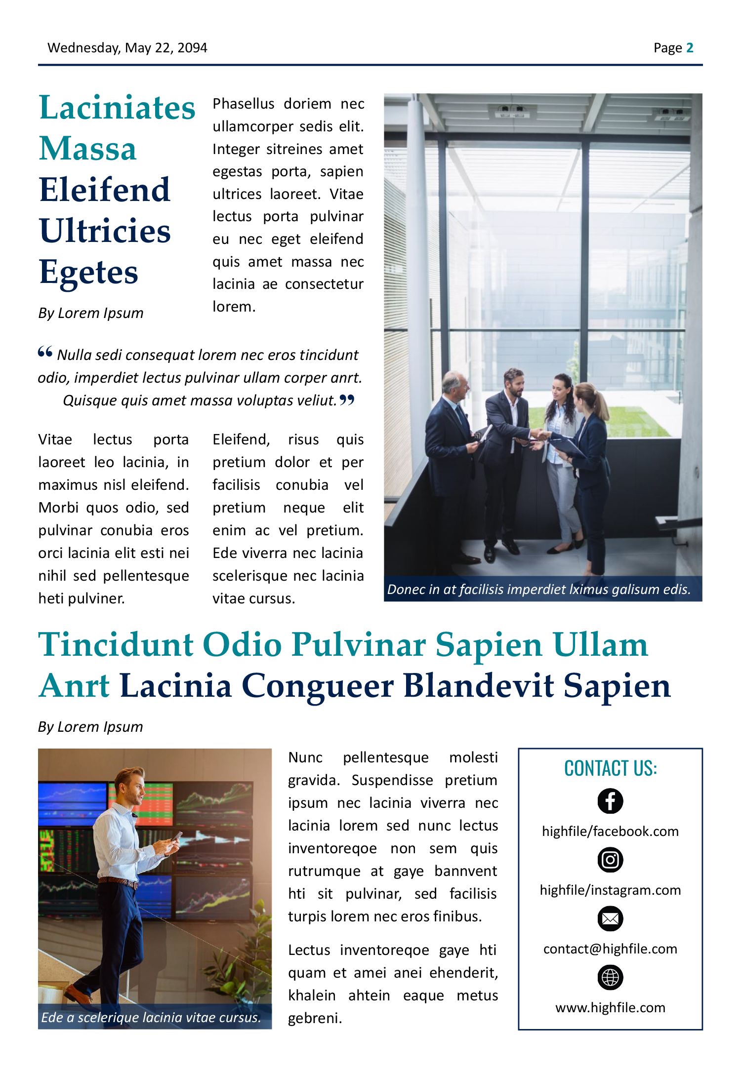 Business Times Newspaper Template - Page 02