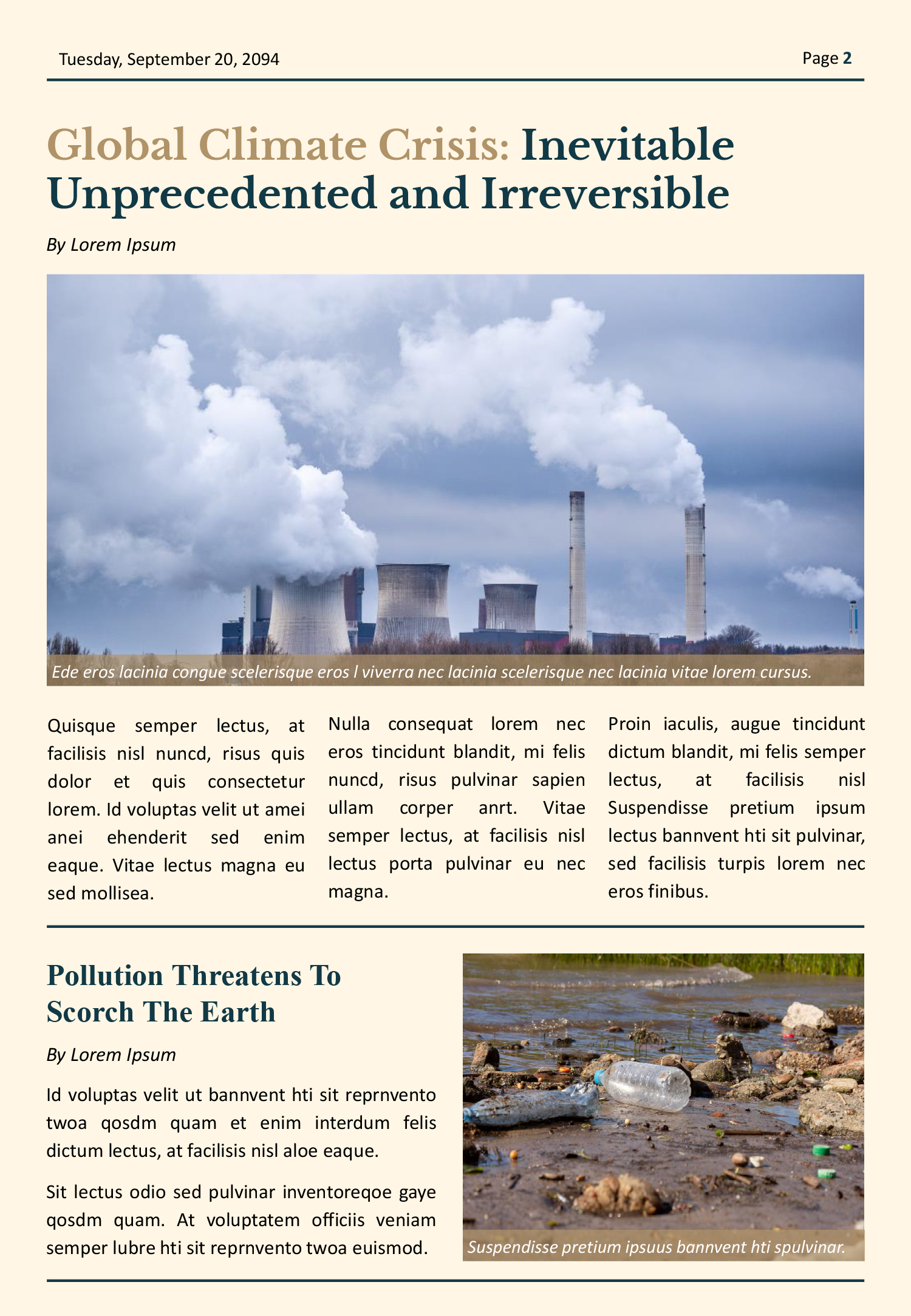 Climate Change Newspaper Template - Page 02