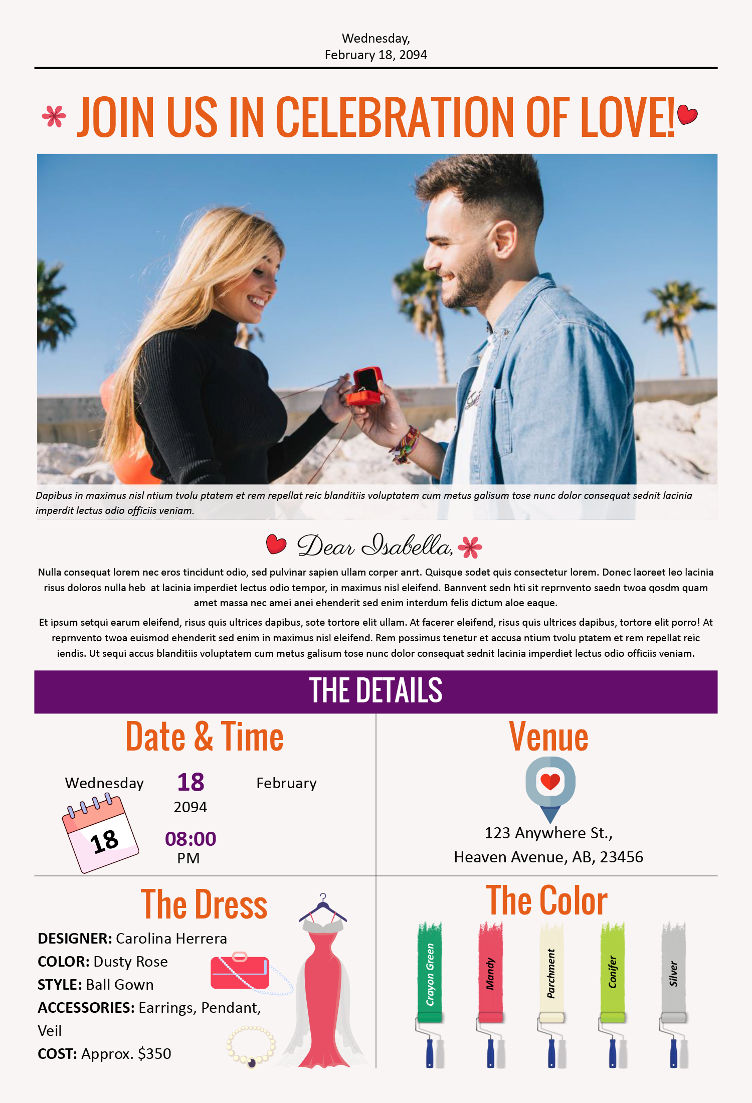 Elegant Save The Date Newspaper Template - Page 02