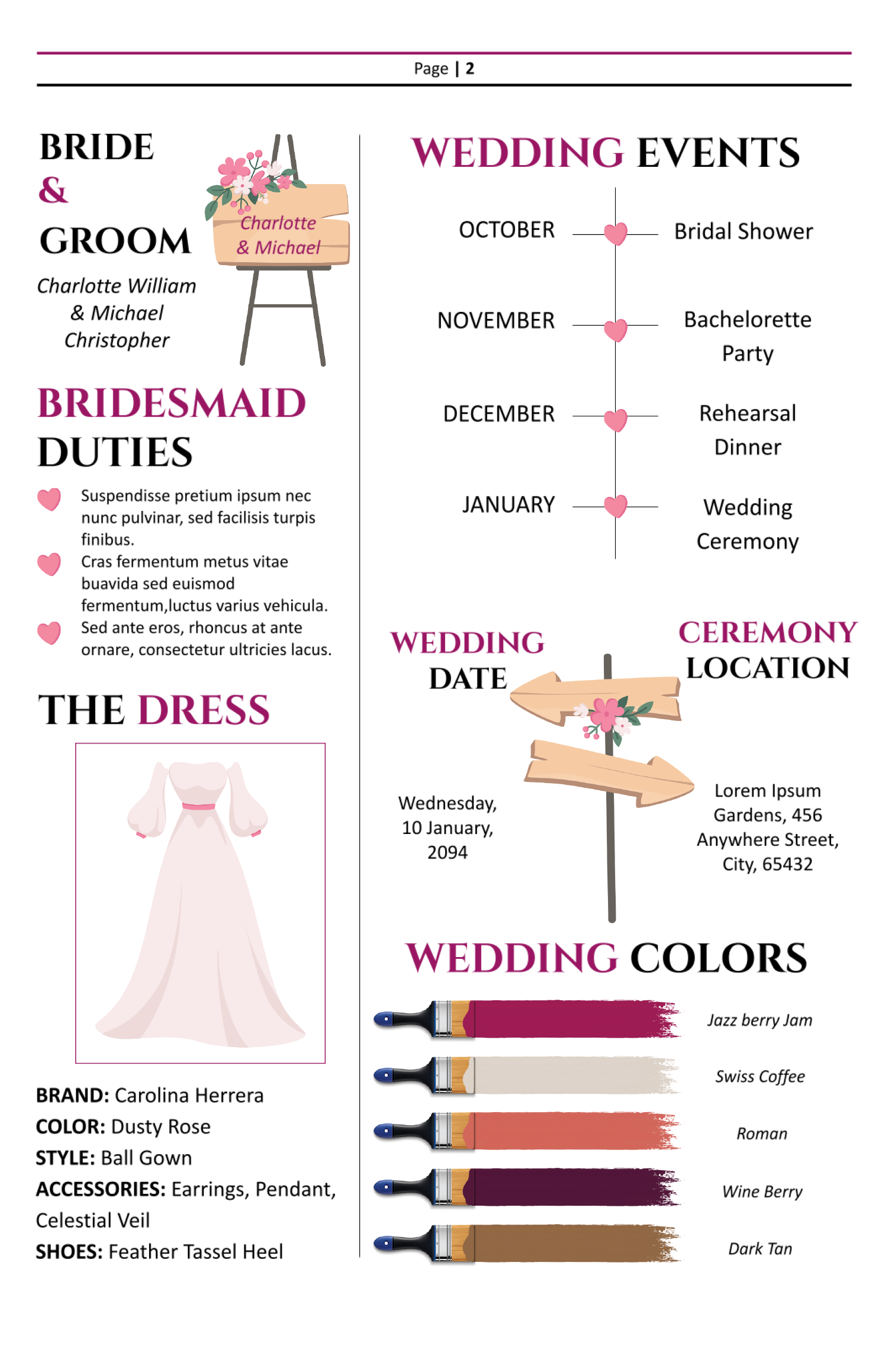 Pink Themed Bridesmaid Newspaper Template - Page 02