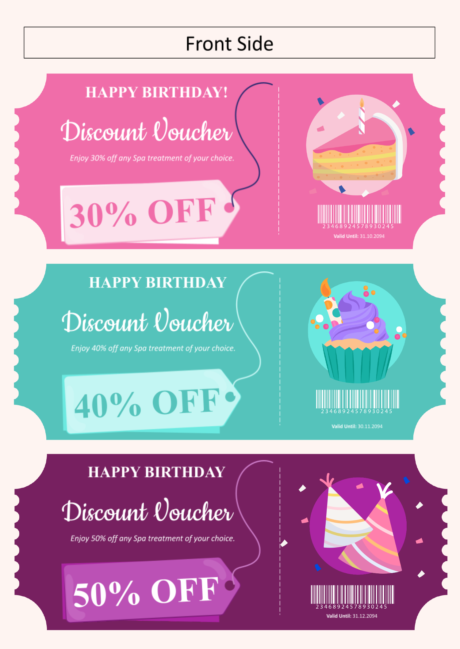 Birthday Ticket Coupon Template - Front Page